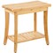 Wicker Shower Bench Stool 330 lbs Capacity with Storage Shelf Natural Wicker